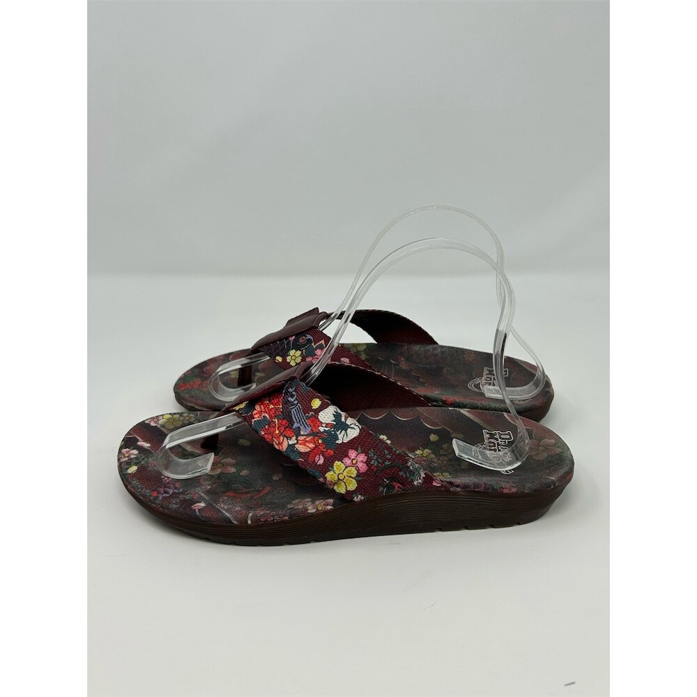 Dr. Martens Mana Thong Sandals Womens Red Floral Koi Slip On Flip Flops Size 10 - Picture 6 of 10